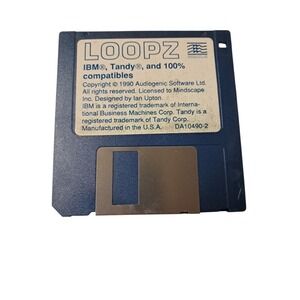 LOOPZ GAME PC MS-DOS COMPUTER 3.5" INCH FLOPPY DISK 1990 DA10490-2